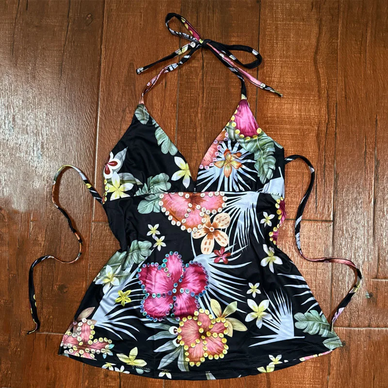 

Эстетическая майка, женская уличная одежда, винтажная одежда, панк с цветами, готическая женская футболка в стиле гранж, майки Y2k, укороченные топы, Корея 2000-х годов