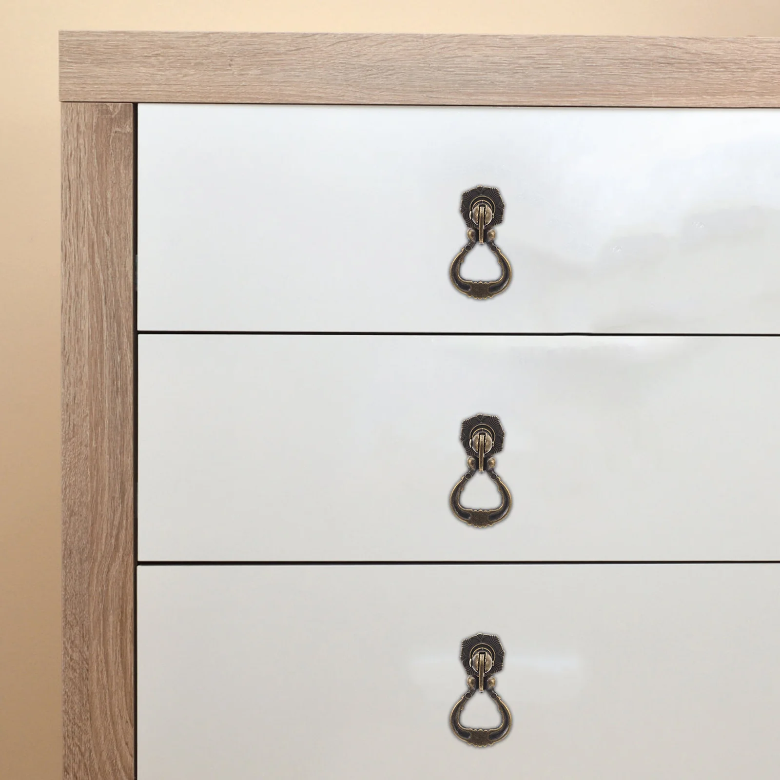 

4Pcs Vintage Decorative Cabinet Drawer Pull Handles Metal Pendant Knobs for Dressers Wardrobe Furniture Hardware