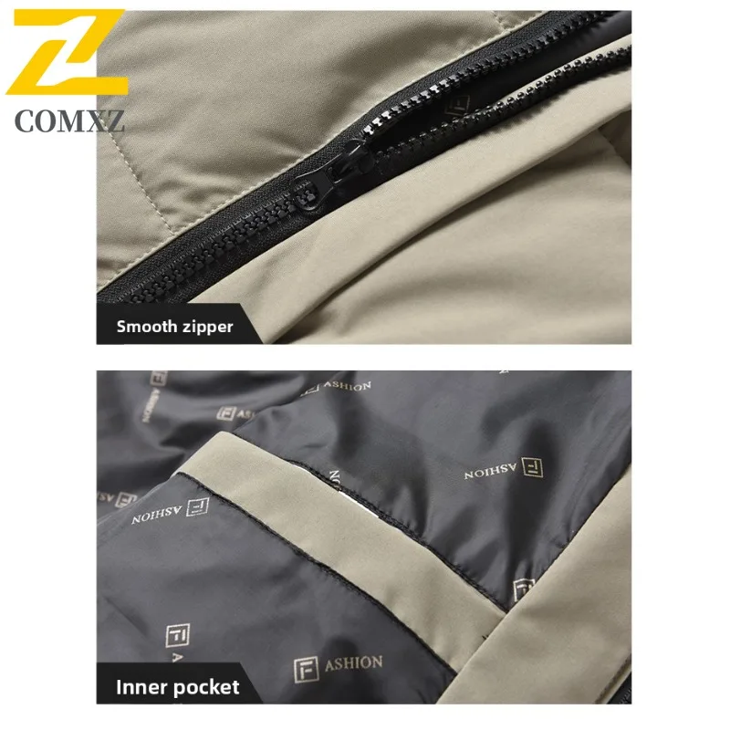 COMXZ Winter Jacket Men Classic Fashion solid color Stand Collar Windproof Parka Korean Female All-match Down Cotton Padded Coat