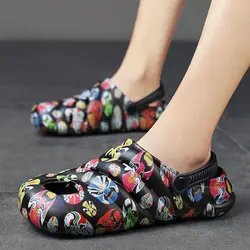 Hole Sabot Slides Outdoor House Soft Men's Shoe Indoor Flat Beach Walk Around Home Male Slipper Clappers 2024 Designer Luxury