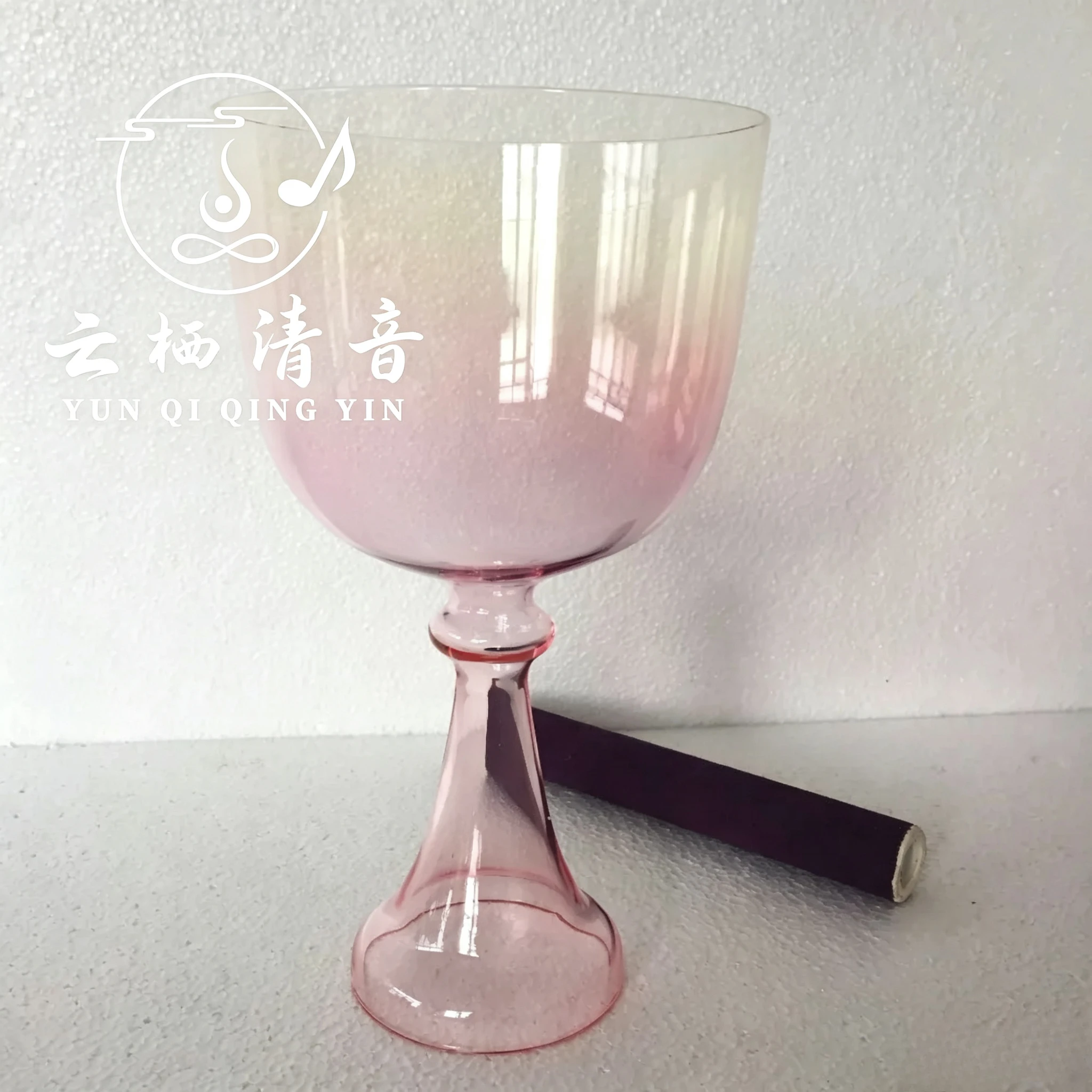 YUN QI QING YIN 4th Octave Light Pink Crystal Singing Grail Chalice C C# D D# Tone Sacral Chakra Adrenals Chakra Sound Bath Yoga Vibration Healing Bowl