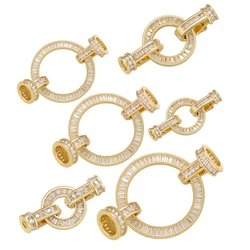 ZHUKOU gold color crystal connectors for bracelet Fastener Clasp for women handmade bracelet accessories wholesale VK135