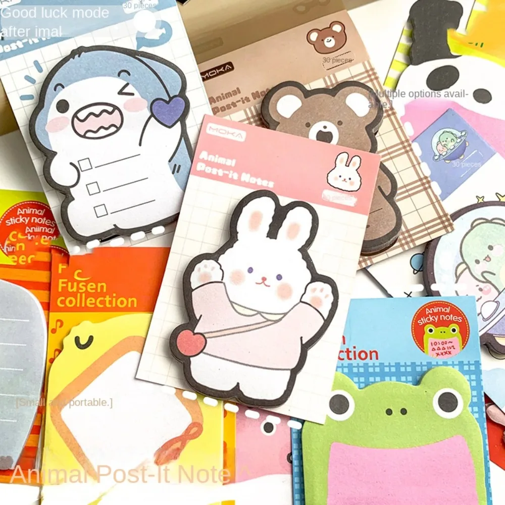 Stationery Cute Animal Memo Pad Cow Bear Kawaii Animal Sticky Notes Cartoon Rabbit Cartoon Bear Sticky Notes Children Gifts