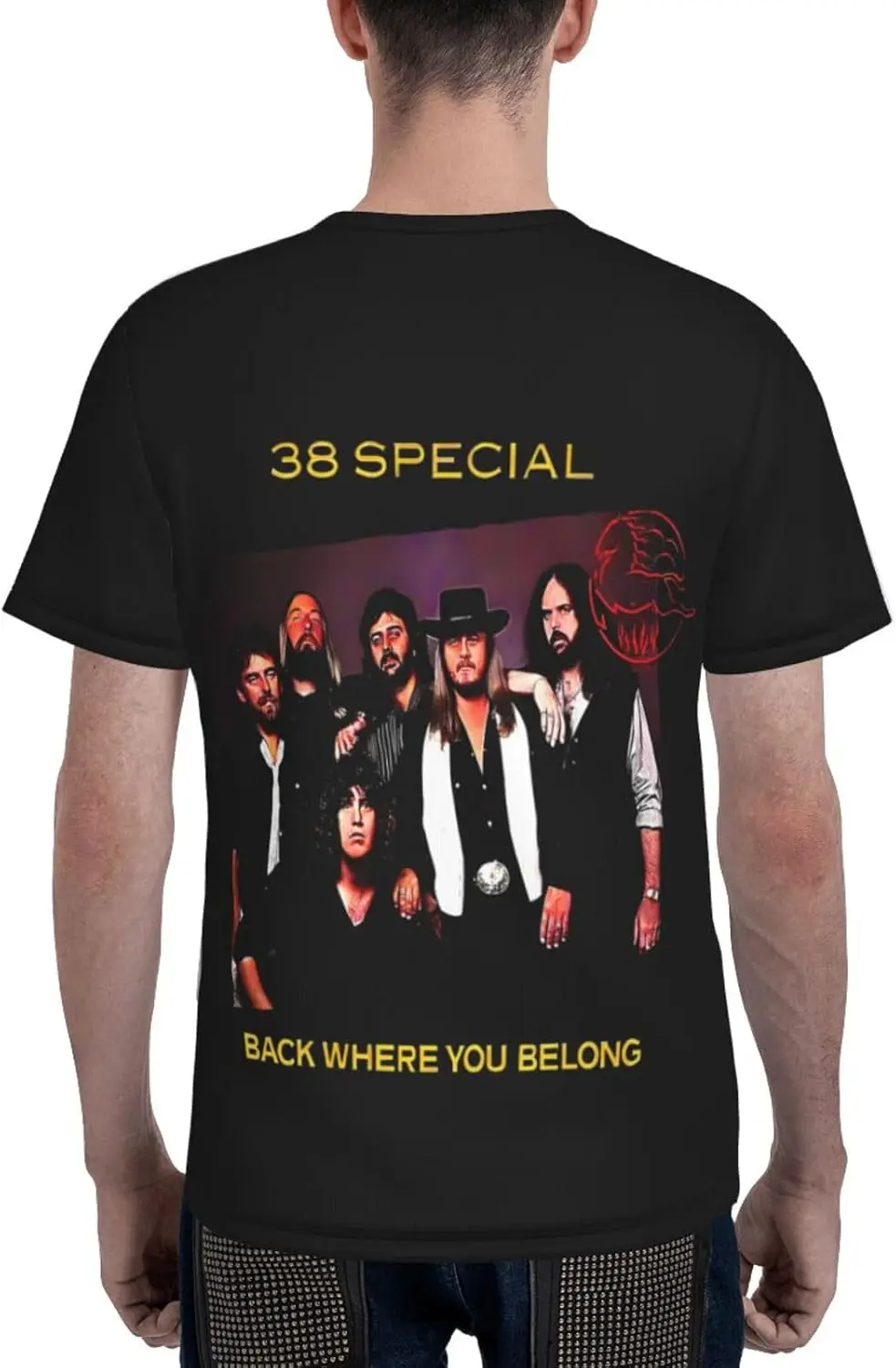 38 تي شيرت فرقة موسيقية خاصة للرجال تي شيرت جرافيك كلاسيكي برقبة دائرية وأكمام قصيرة