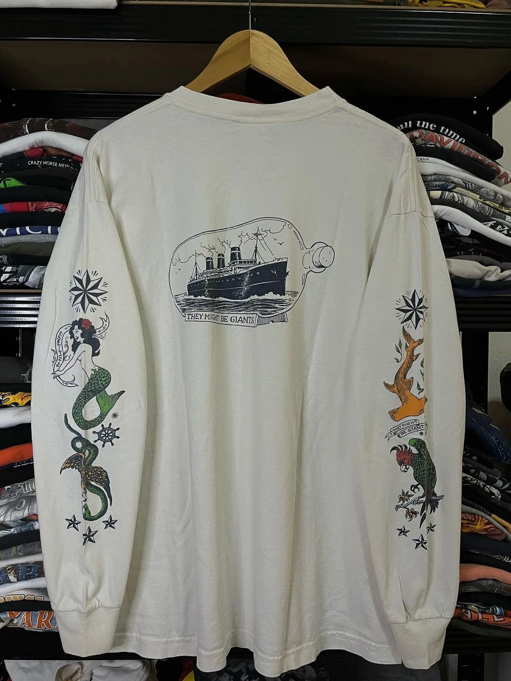 American Retro Long Sleeve T-Shirt Cotton Loose Men's Streetwear Graffiti Print Couple Base Layer Hiphop Style Casual Top