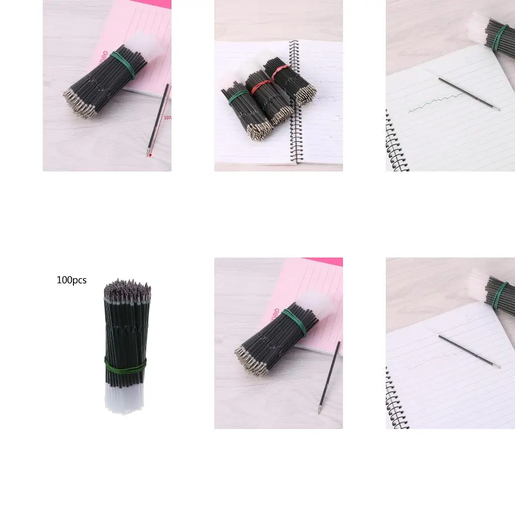 

100Kit Retractable Ballpoint Pen Refills Blue/Red/Black Pen Refills Point For Writing Study Work Stationery