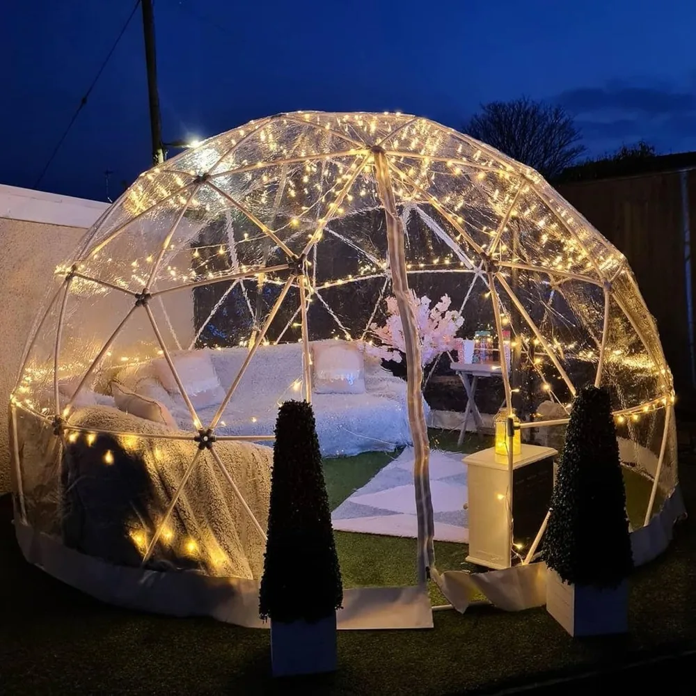 Garden Dome Igloo, 12ft Clear Outdoor Bubble Tent, Weatherproof Greenhouse Igloo Tent Dome for Winter Outdoor Yard Parties