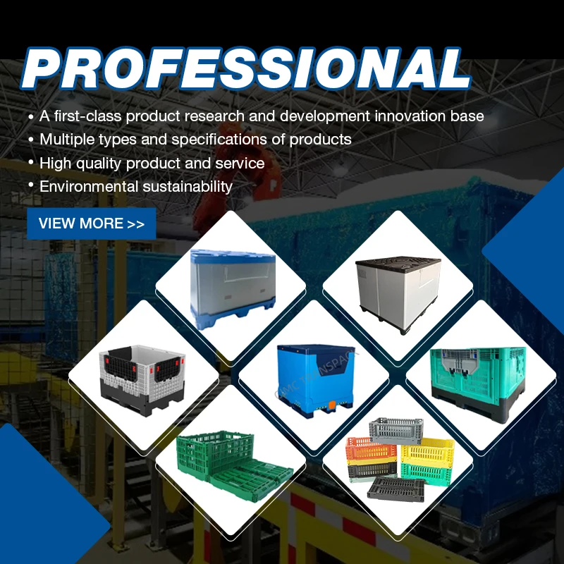 CIMC Heavy Duty Industry Foldable Warehouse Big Storage Container Collapsible Plastic Storage Pallet Boxes