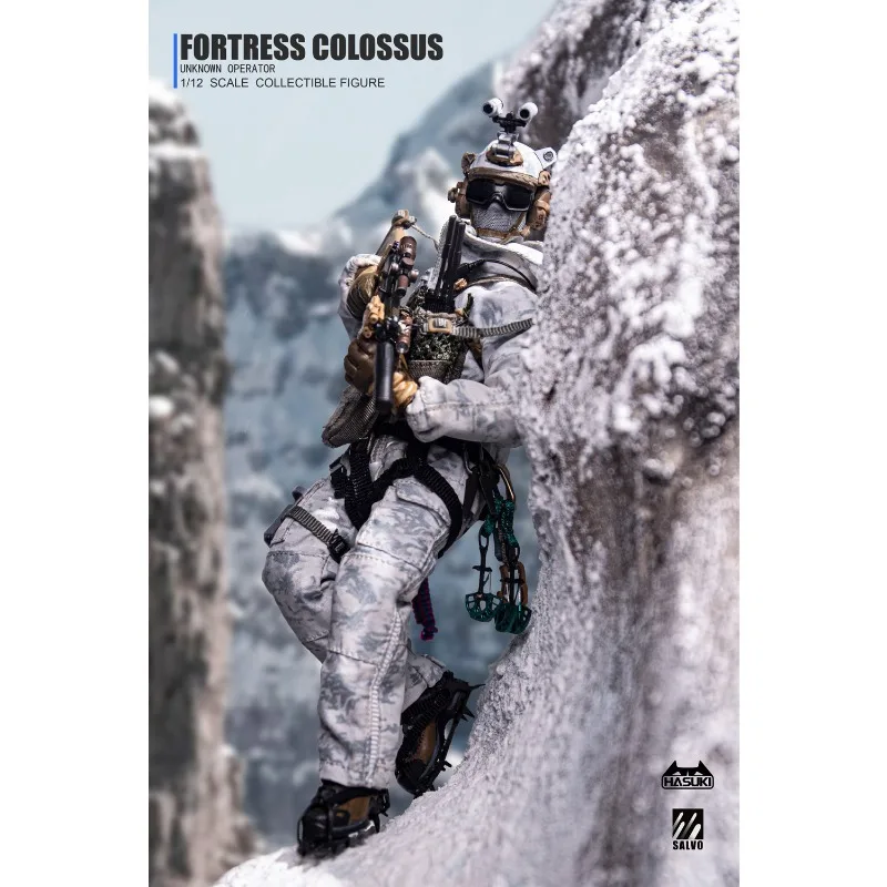 [Op voorraad] HASUKI Originele SALVO-serie Black Action Snow Mountain Ghost 1/12 Soldaat Mobiele pop Prachtig model speelgoedornament