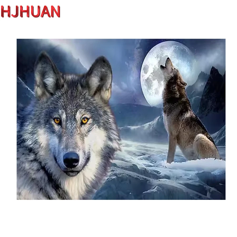 Diamond embroidery Animal wolf Winter Diamond mosaic  cross-stitch Modern decor mosaic diamond painting full square/round 3d art