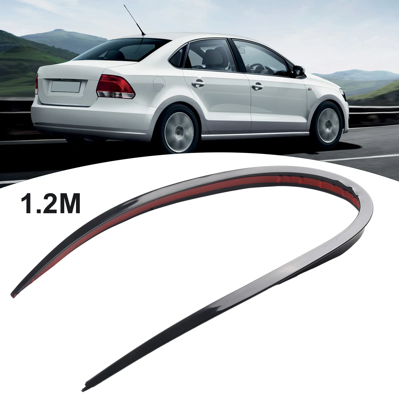 

120cm Car Rear Roof Trunk Spoiler Rear Wing Lip Trim Sticker Trunk Wing DIY Decoration Fixed Wind Wing Car-Styling Accessories