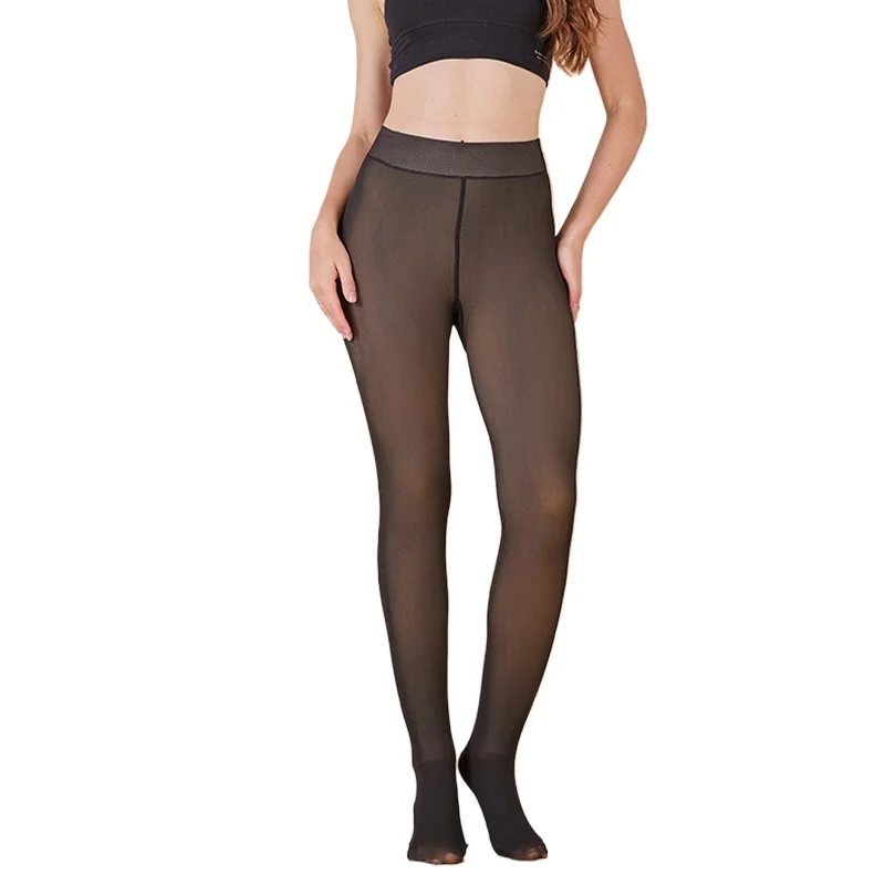 

New Women Thicken Thermal Tight Leggings Winter High Waist Elastic Slim Thermo Stockings Woman Sexy Translucent Pantyhose
