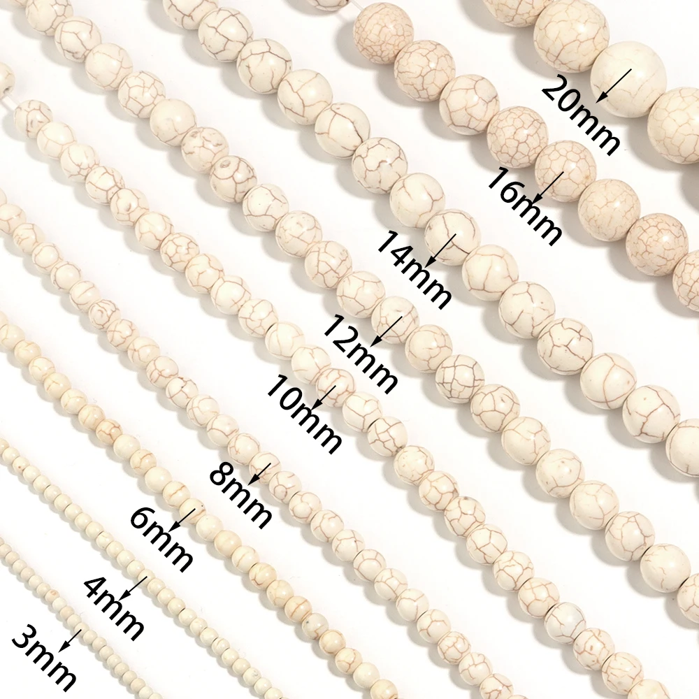24-140 teile/los 4 6 8 10 12 14 16mm Naturstein Perlen Bunte Türkis Perlen Runde lose Perlen Für Schmuck Machen DIY Armband – Detail 1
