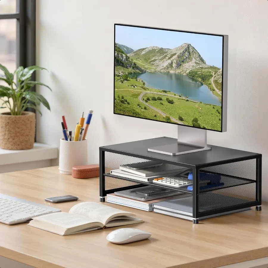 Desk Organizers and Accories Computer Monitor Stand Riser Printer Laptop Stand Office Desk Accories Desktop Workspace Organizer