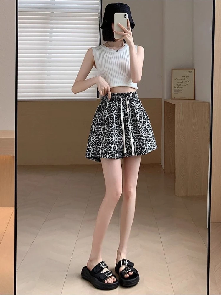 

Новые женские летние легкие свободные укороченные шорты с широкими штанинами для йоги, спорта и повседневной носки ​