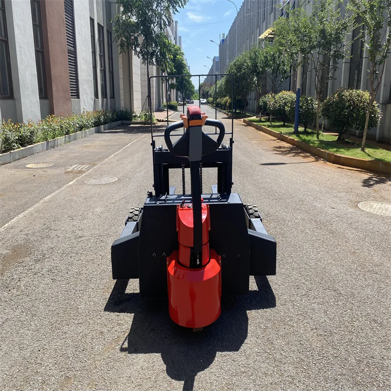 على الطرق الوعرة الكهربائية الهيدروليكية البليت مكدس الشاحنات 1.5 طن في الهواء الطلق التضاريس الخام شوكة عرض قابل للتعديل امتطى مكدس