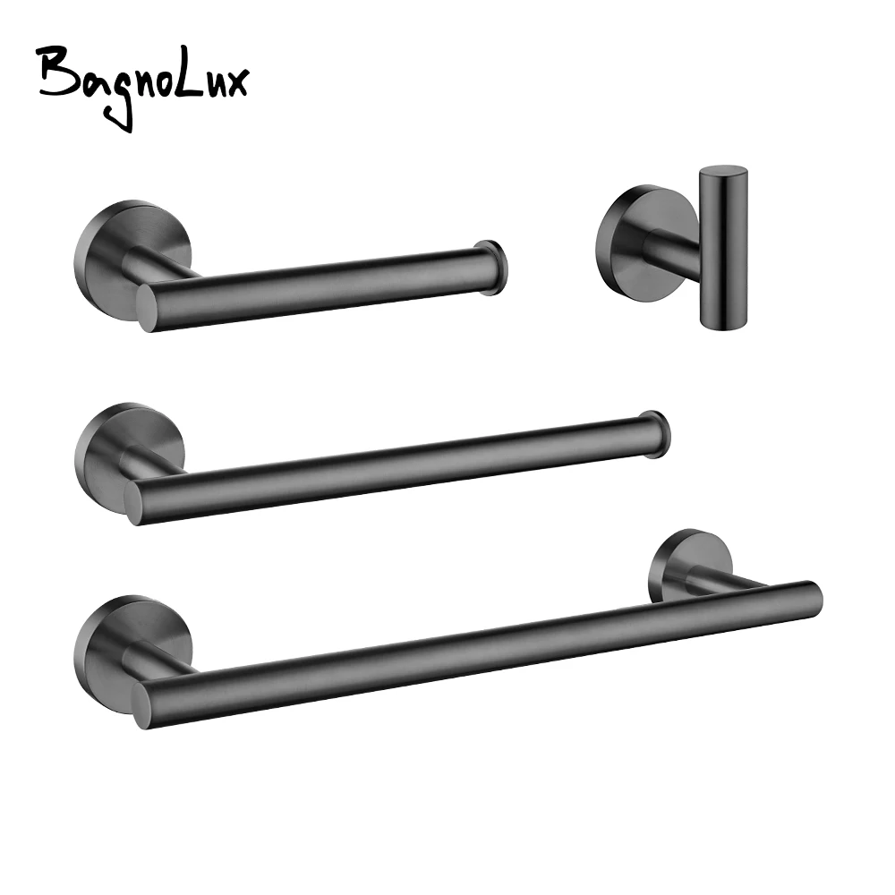 

304 Stainless Steel Polished Chrome Wall Mounted Hook Tissue Holder Towel Rack Nail Installed Bathroom Towel Bar kit