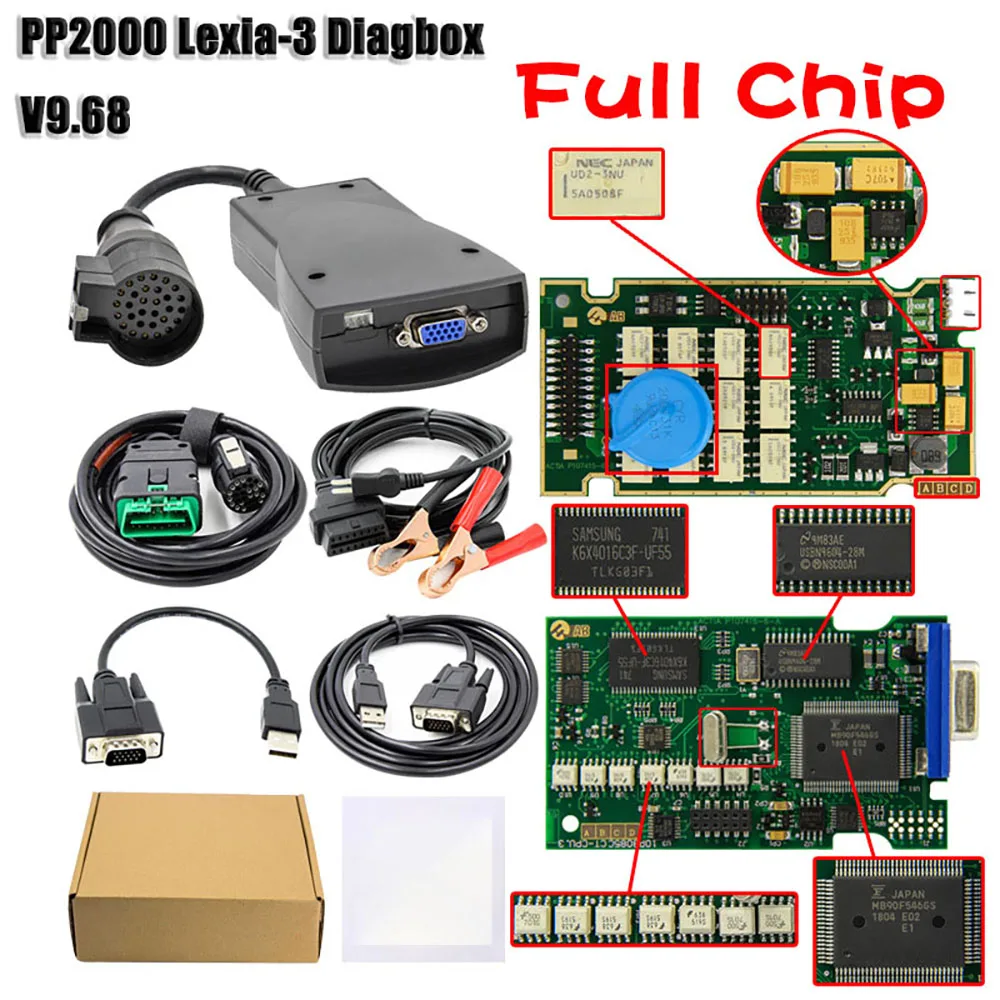 

Diagbox V9.68 921815C Full Chips Lexia3 PP2000 PSA OBD2 Car Diagnostic Tool Lexia-3 Interface works with for Citroen for Peugeot