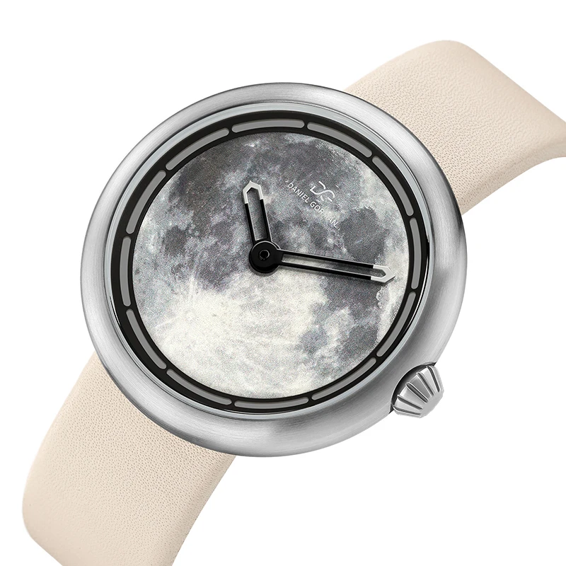 Unisex Leuchtende Quarzuhr 5 ATM Wasserdichte Armbanduhr Lederband 3D Gedruckt Zifferblatt Männer Uhr DG9314 Pi Serie Montres Femme