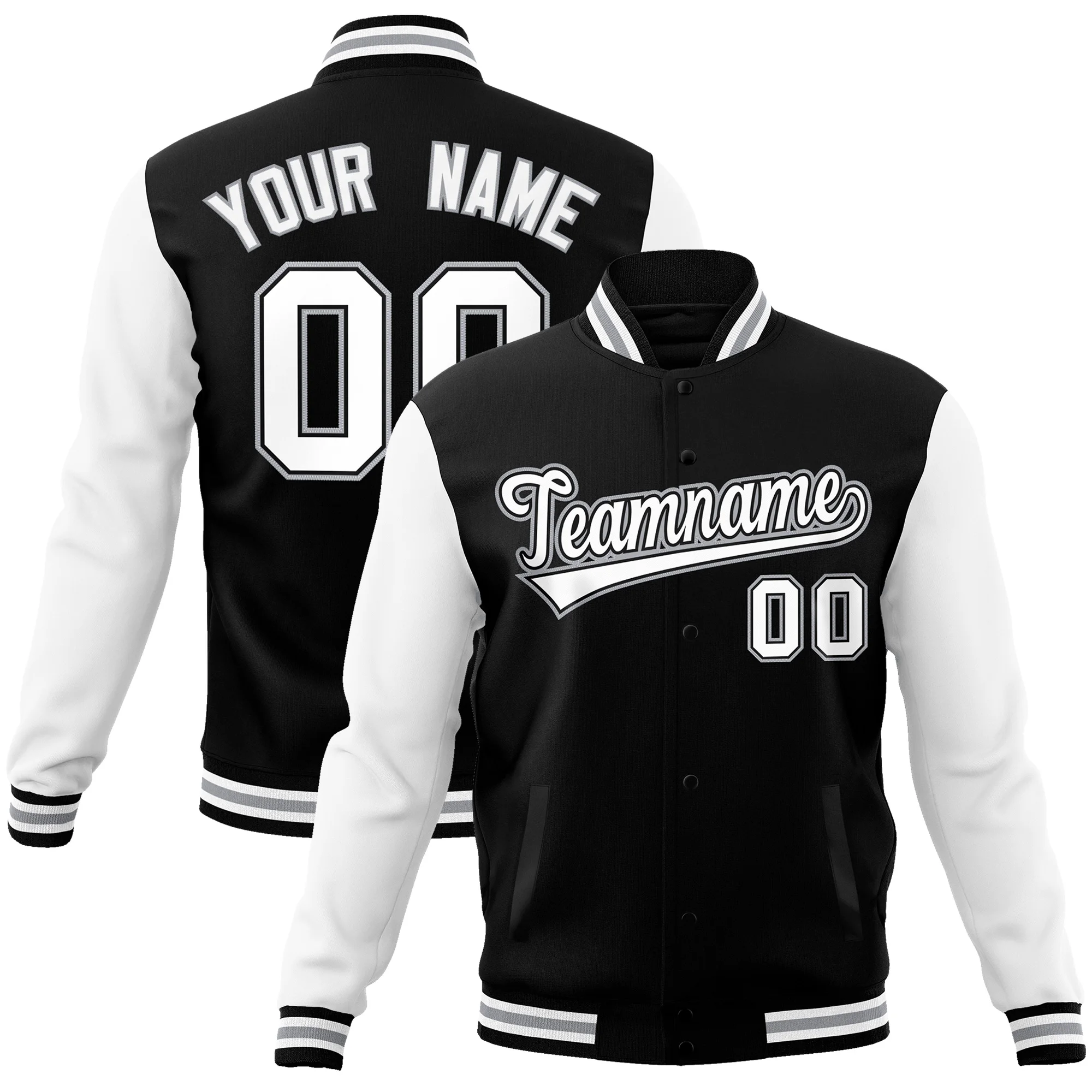 Custom Street Style Embroidery Plus Size Men's Baseball Cotton Jackets Loose All-Match Casual Thickened Sports Coats