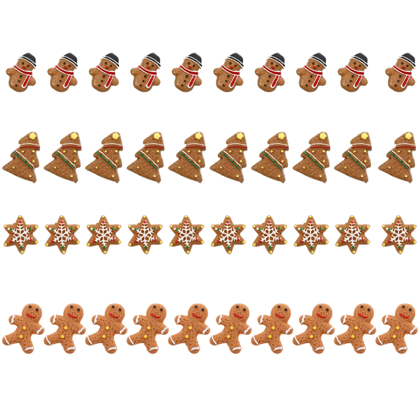 

40pcs Christmas Resin Accessories DIY Jewelry Pendant Decorations Mini Handmade Materials Lightweight Smooth Surface