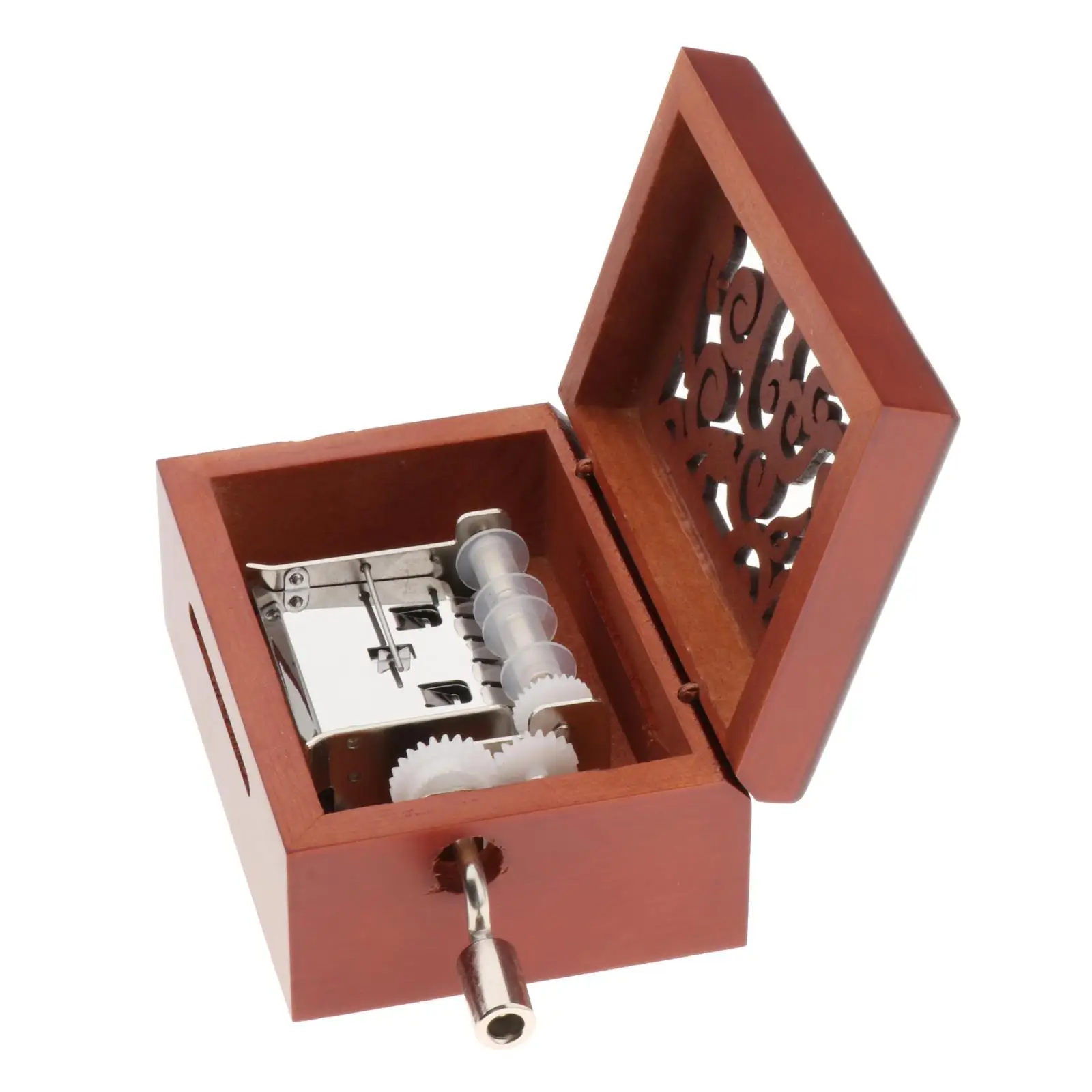Vintage Mechanical Music Box Movement DIY Kit Wooden Classic Music Box with Hole Punch for Creative Gifts