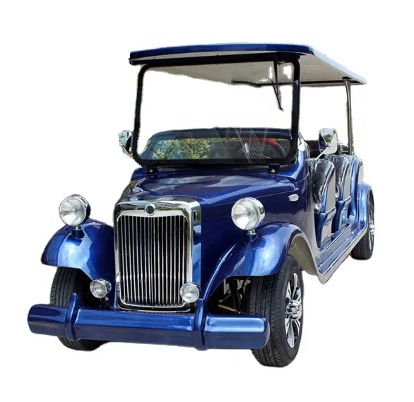 Electric Anqiue Fashion Vintage Classic Car Golf Car 4 2+2 Seats Aluminum Chassis AC System With Music Player Disc Brake