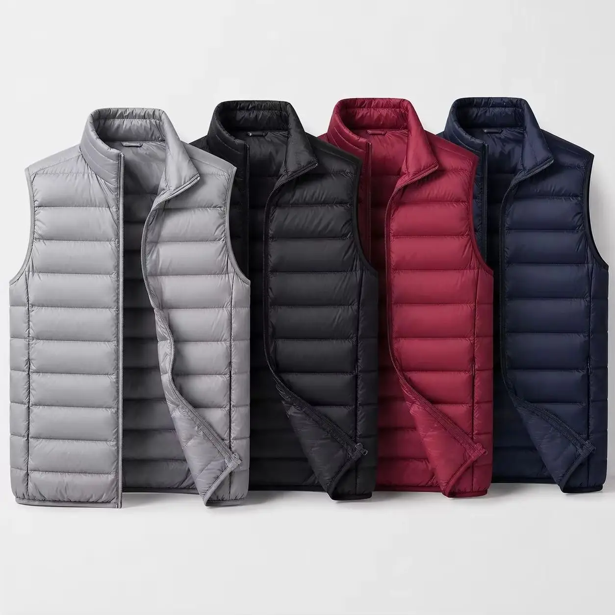 Mens Vest Jacket Warm Sleeveless Jackets Winter Waterproof Zipper Coat Autumn Stand-up Collar Casual Waistcoat Brand Clothing