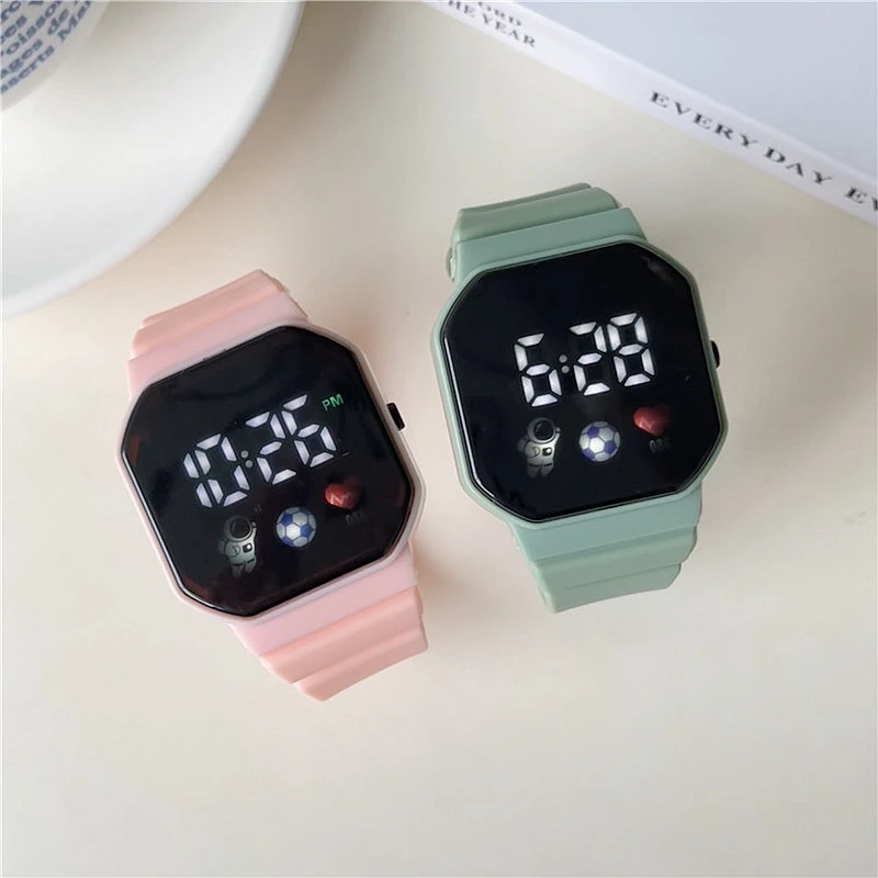 Relojes digitales para niños y mujeres, pulsera de mano con correa de silicona para estudiantes, hebilla para niños y adolescentes, reloj de Hora de