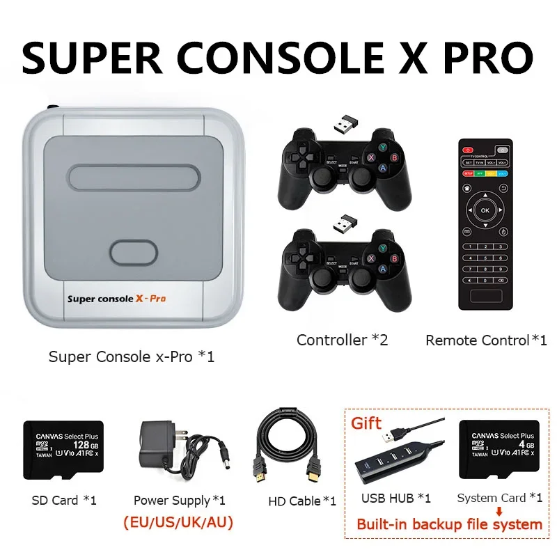 NEW Super Console X Pro Video Game Console Wifi 4K HD for PS1/N64 Portable Retro TV Gaming Player With 50+ Emulator 50000+ Games