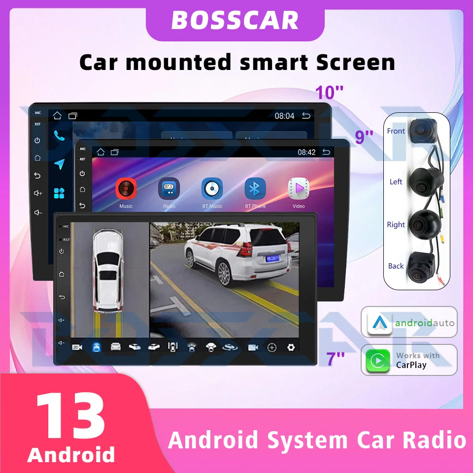 

BOSSCAR Android 13 Car Radio with 360° Camera & CarPlay – For Lincoln For Cadillac For GMC | HD1080P, Rear Seat Entertainment