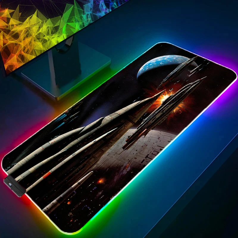 

RGB LED Desk Mat Carpet Desk Accessories Laptop Gamer S-star W-wars Mausepad Mouse Pad Mousepad Office Mouse Mats Keyboard Pad