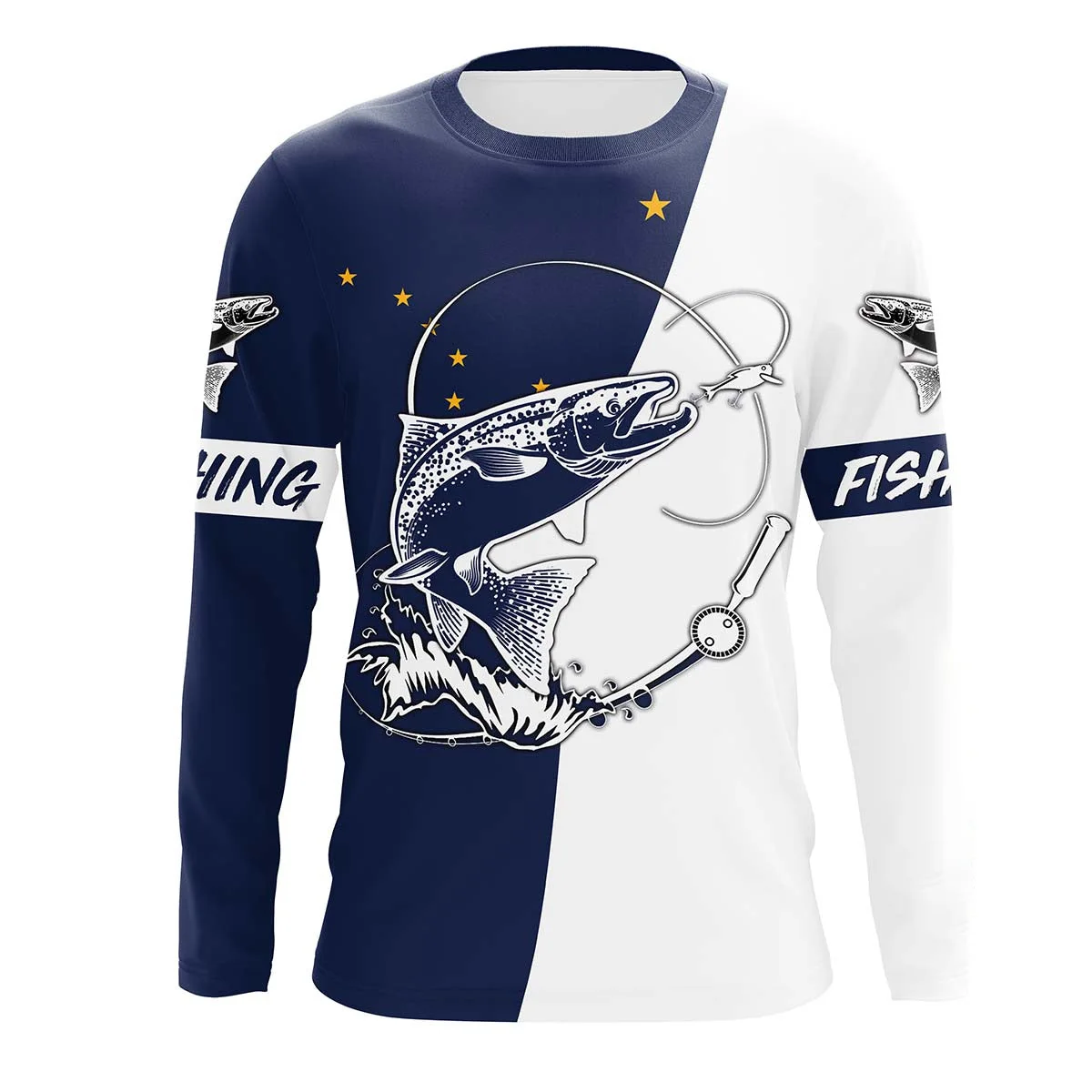 

Men's 3D Fishing Art Print T-Shirt Outdoor Sports Cycling Top All Season Knitted Breathable Quick-Drying Long-Sleeved Shirt