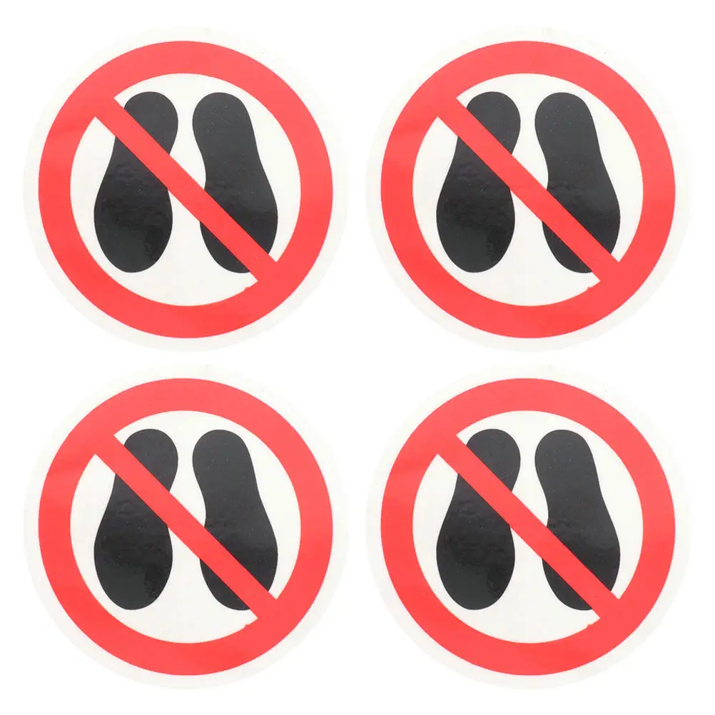 

4Pcs No Stepping Sign Safety Warning Stickers Long-Lasting Warning Label Decals for Indoor Outdoor Use No Stepping Sign