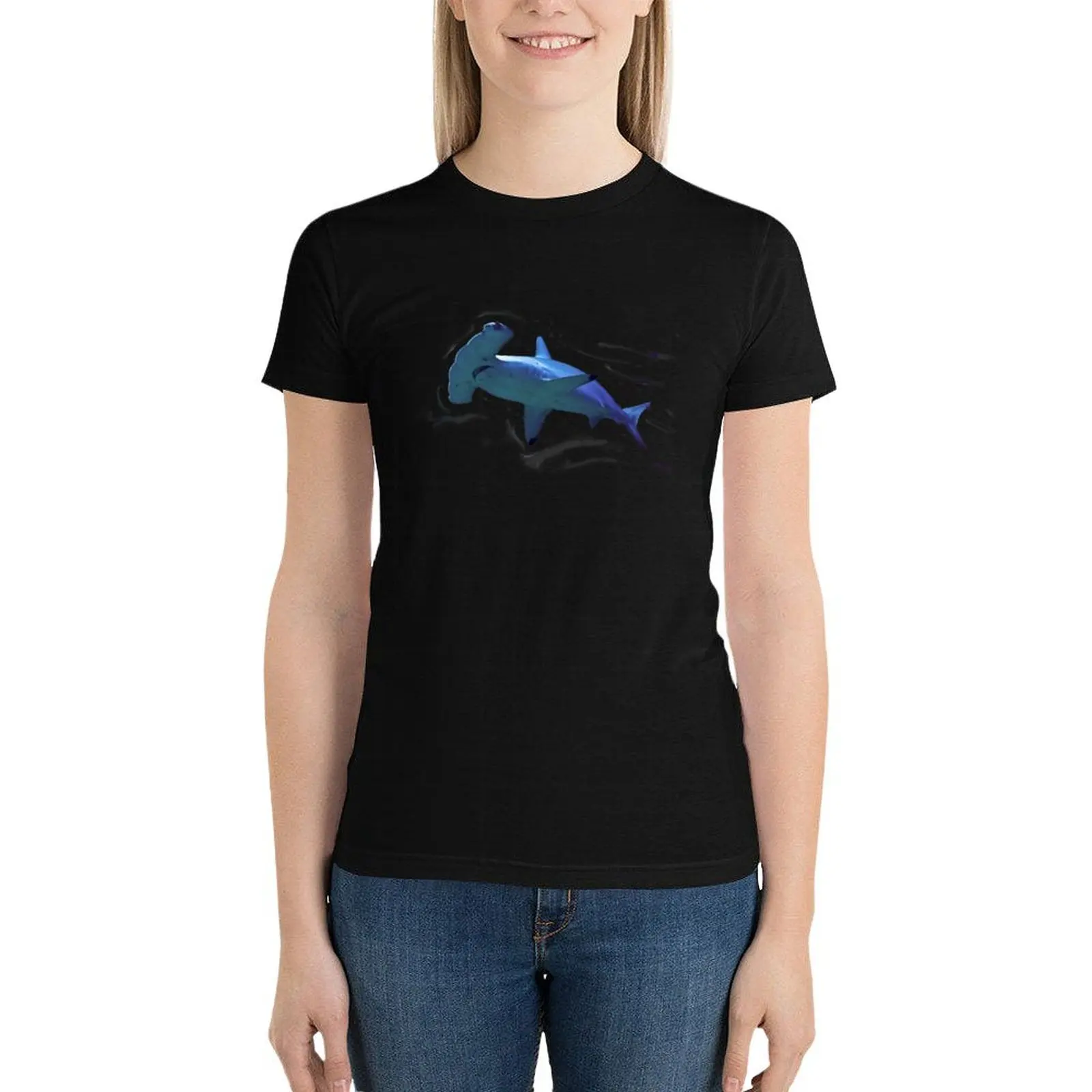 

Watercolour Hammerhead Shark T-Shirt shirts graphic tees aesthetic clothes black t-shirts for Women