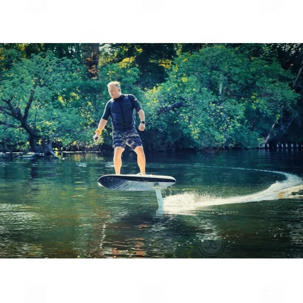 Versatile Electric Surfboarding Solution with Safety Lights and Foldable Design