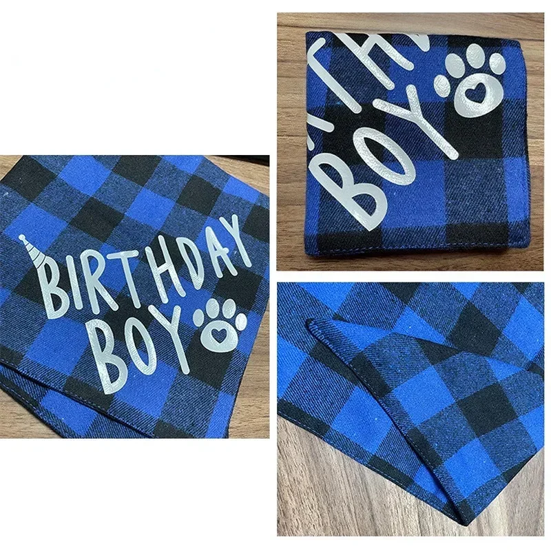 Conjunto de decoración para fiesta de mascotas, bufanda triangular de cumpleaños para perros, sombrero, pajarita, suministros de decoración de