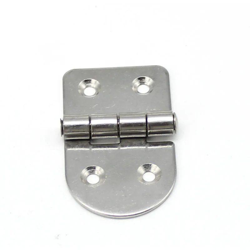 Stainless Steel Cabinet Door Connector Large Bent with Holes Semi-Circular Hinge for Countertop Dining Table Wood Table