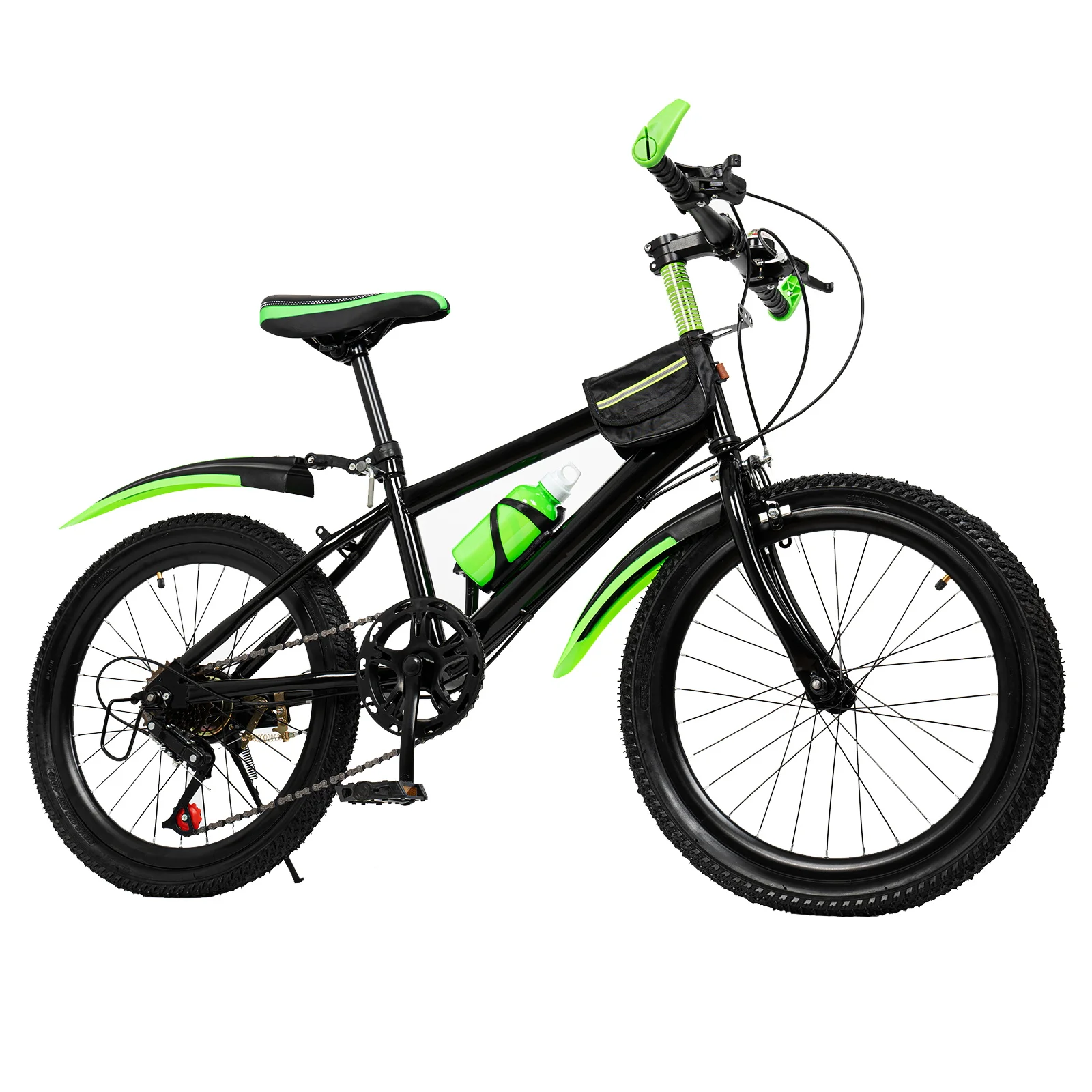 20in Mountain Bike 7 Speeds Children Adults Bicycle travel bike Adjustable Height Carbon Steel Load 85kg Water Bottle Cage