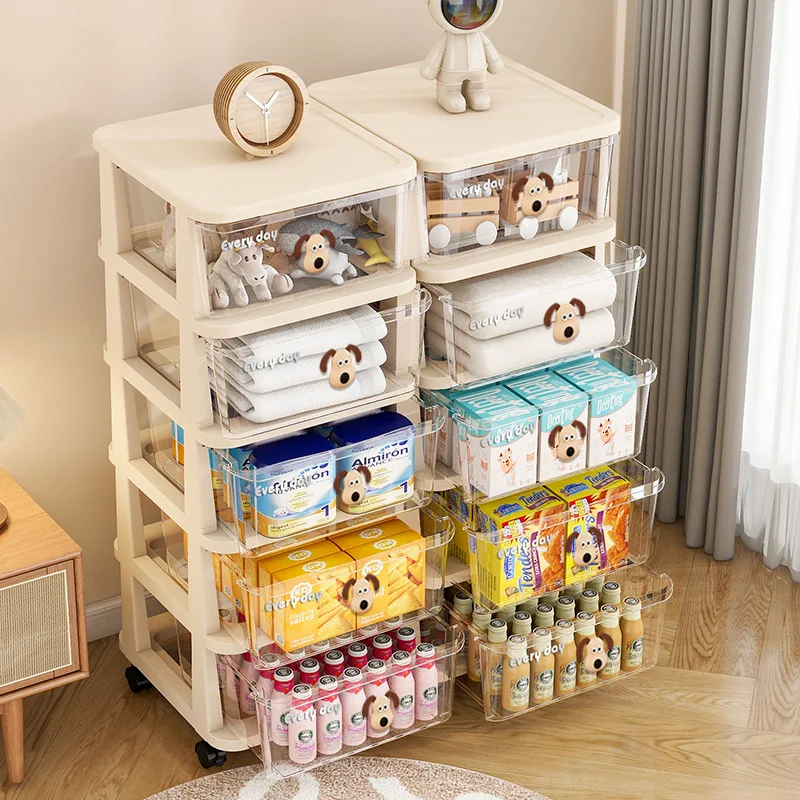 Formwell upgrade Plastic Storage Drawers, Rolling Storage Cart, Rolling Cabinet for Home, Drawers Organizer, puppy decoration