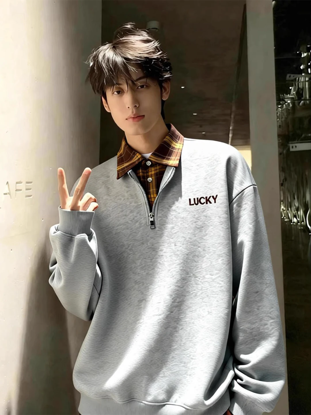 

Мужская толстовка на молнии с флисовой подкладкой и воротником, американская базовая кофта на молнии, осенне-зимняя модная одежда