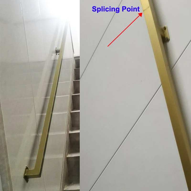 Nordic Minimalist Gold Staircase Handrails Iron Guardrails Railings for Indoor Decorative Use in Household Villas Lofts