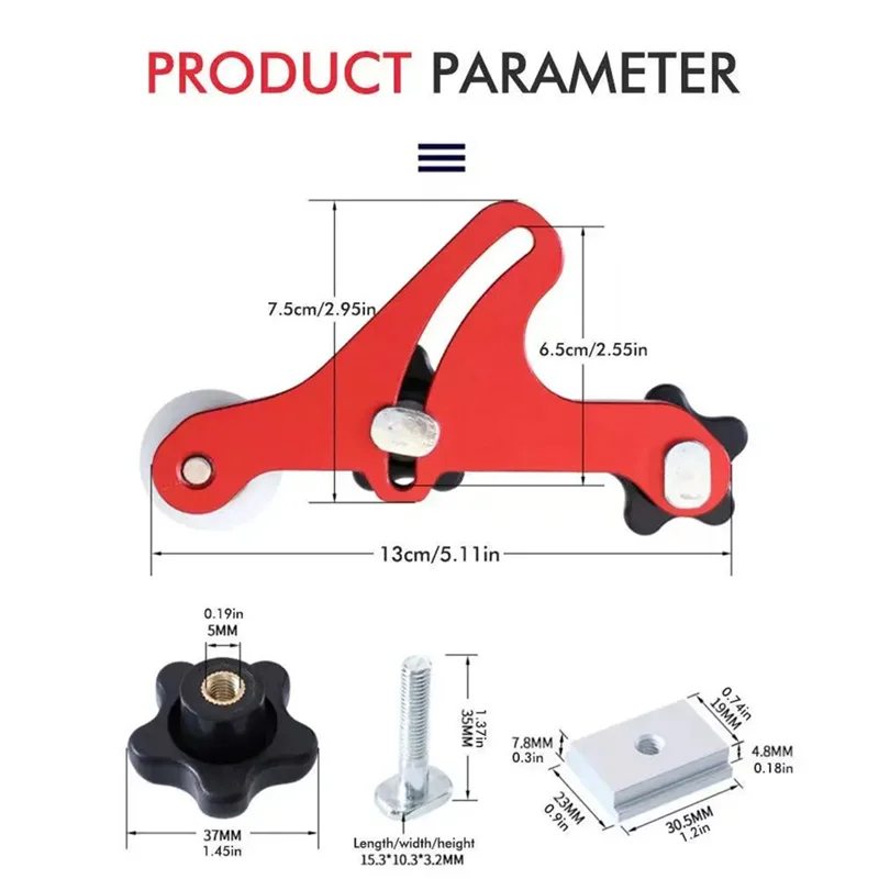 【RECOMMEND】One Way Bearing Roller Feeder Woodworking Multi-Purpose Loc Boards Safety Pushing Tools Table Saw Pressing Feeder Gui