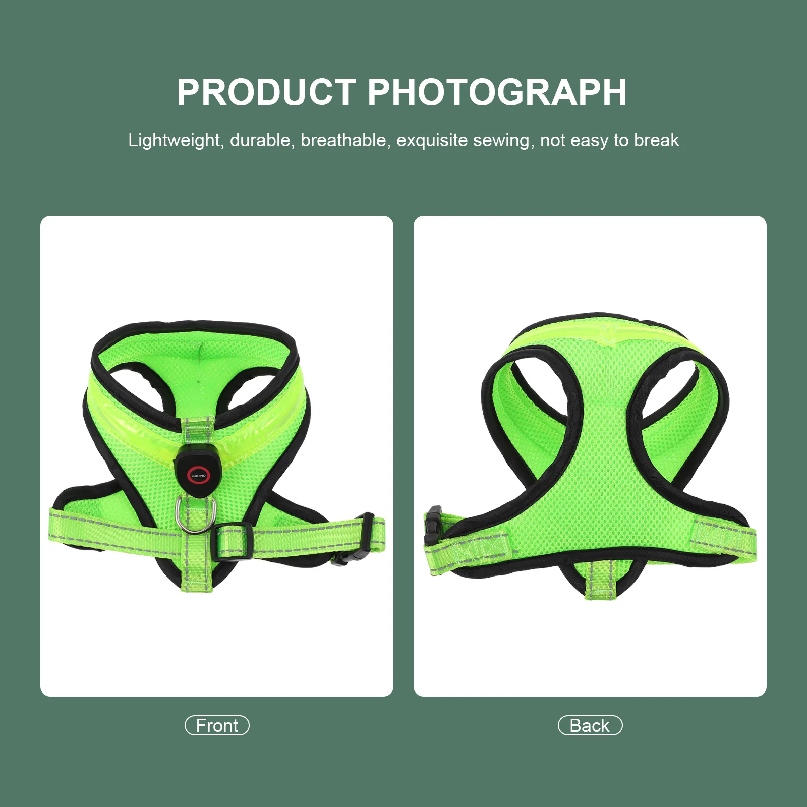 

LED Glowing Dog Vest Luminous Harness for Night USB Charging Pet Supplies Reflective Gear Breathing Large Size