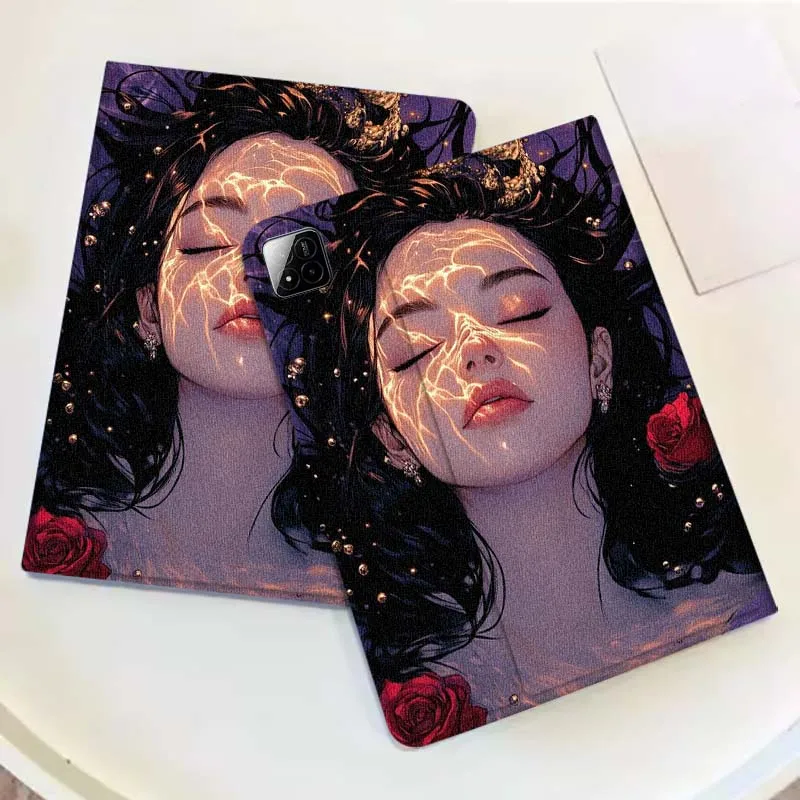

Flower Beautiful Art Girl For Xiaomi Redmi Mi Pad 4 5 6 6s 7 7s SE Pro 2 11 Plus Max 12.4 11 11.2 12.5 8.7 inch Tablet Case