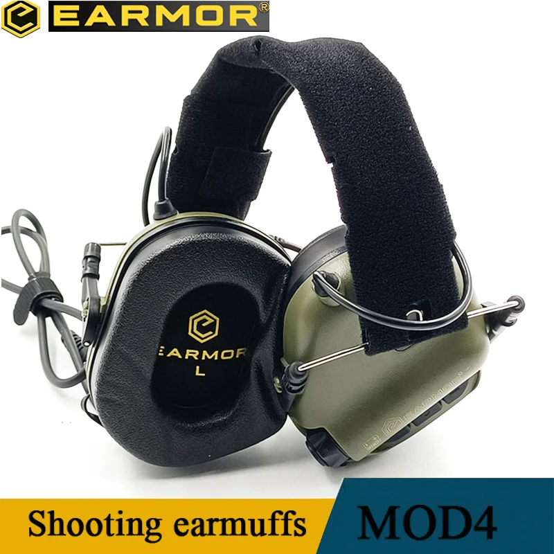 

EARMOR M32 MOD4 tactical headset hunting and shooting earmuffs with microphone and amplification. NATO TP120 jacket