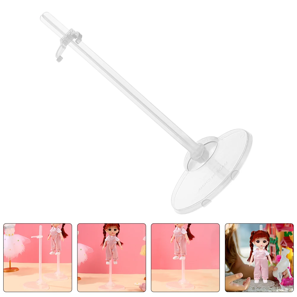 

6pcs Reusable Transparent Plastic Display Stands Clear Storage Holder Action Figure Support Rack Portable Bracket