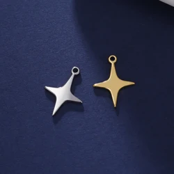 Teamer 5pcs/lot Star Stainless Steel Charms for Jewelry Making Classic Pendant DIY Acccessories for Bracelet Necklace Hot Sale