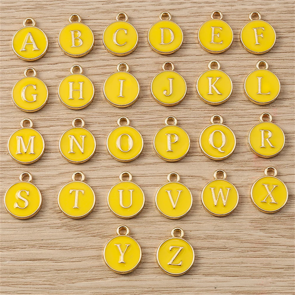 Tusember 20 Stück Alphabet-Anhänger Emaille A-Z 26 Buchstaben Charms für Schmuckherstellung DIY Armbänder Halsketten Ohrringe Bastelarbeiten – Detail 1