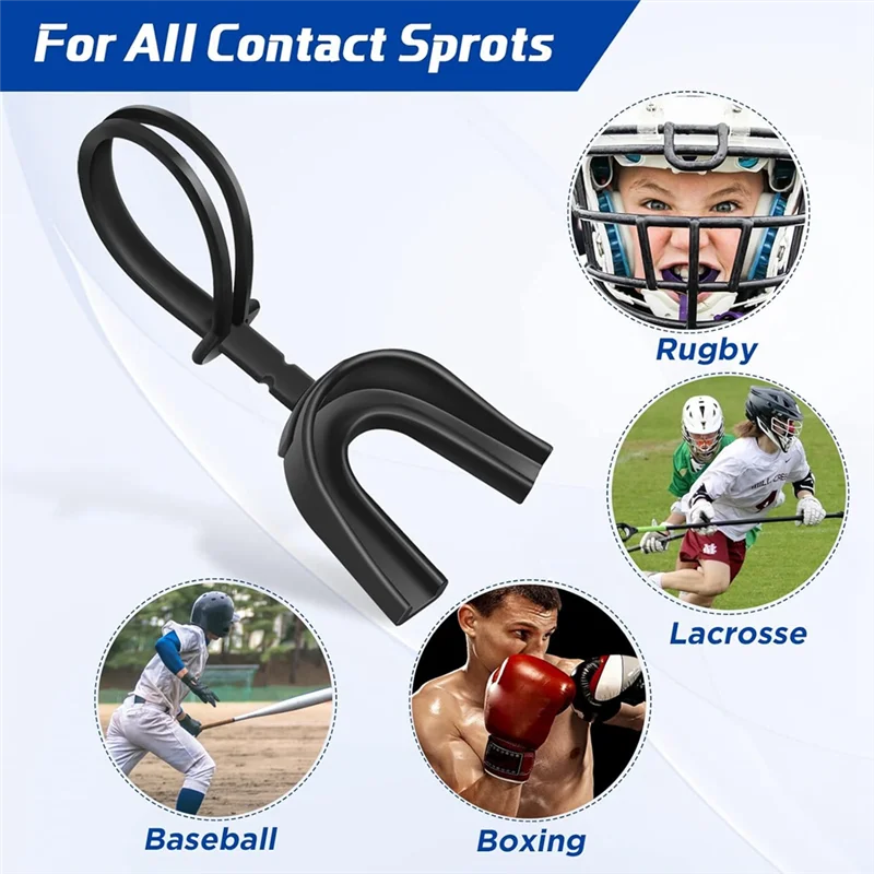 

ABYM 10 Pcs Strapped Mouth Guard Sports Mouthguard With Strap Adult Youth Kids Football Mouthpiece Mouth Protector